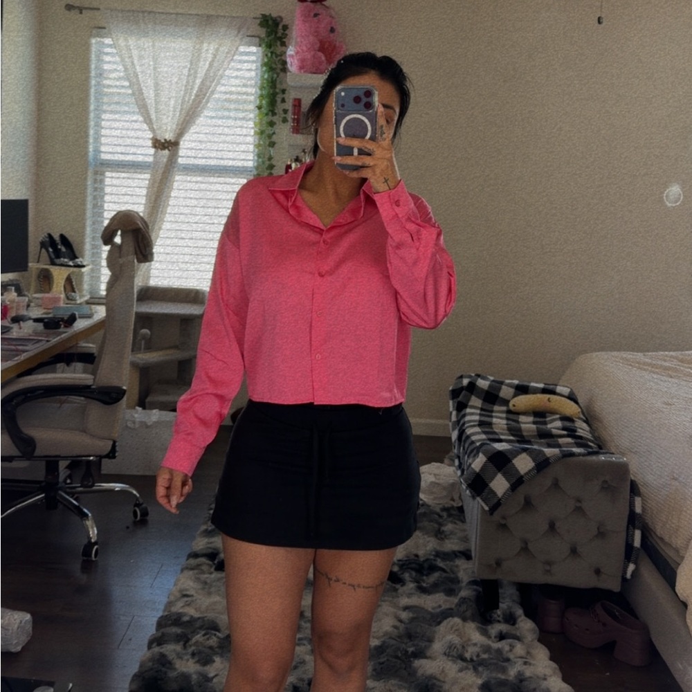 Ambiance Bright Pink Button-Down Shirt